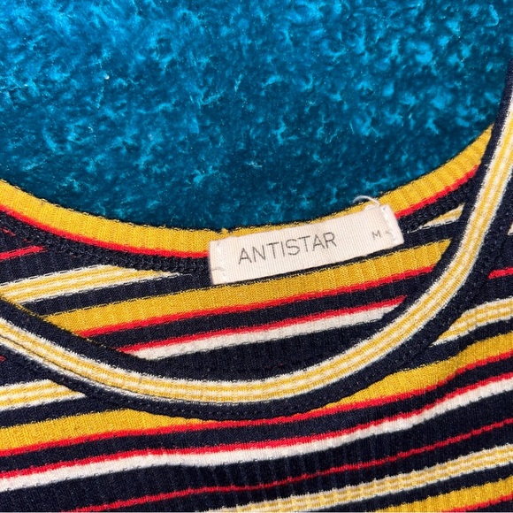 Ribbed mock neck tank top with stripes - Picture 3 of 3